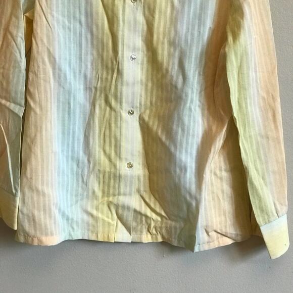 Vintage S 1970s rainbow long sleeve button down blouse psychedelic - Picture 3 of 8